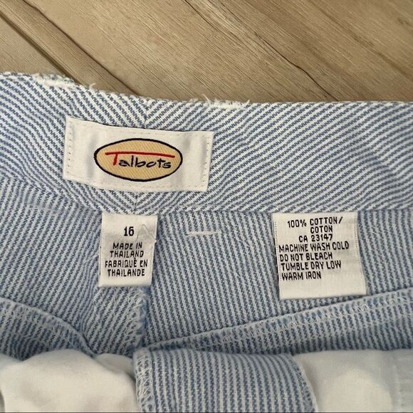 Talbots blue stripe classic cotton shorts 10 - Picture 4 of 4